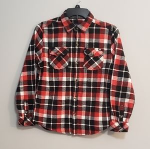 Boys LUCKY BRAND Plaid Flannel Shirt Size L